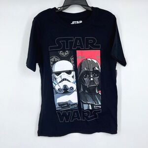 NWT Star Wars T-Shirt Kids XS 4/5 Black Darth Vader Stormtrooper Graphic Tee